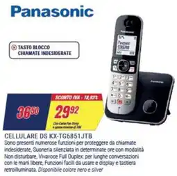 Trony Panasonic CELLULARE DS KX-TG6851JTB offerta
