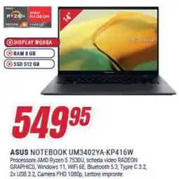 Trony ASUS NOTEBOOK UM3402YA-KP416W offerta