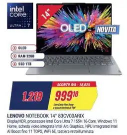 Trony LENOVO NOTEBOOK 14" 83CV00ARIX offerta