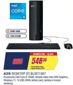 Trony ACER DESKTOP DT.BLSET.007 offerta