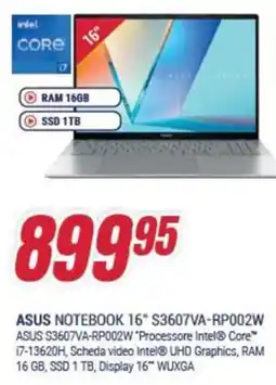 Trony ASUS NOTEBOOK 16" S3607VA-RP002W offerta