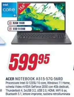 Trony ACER NOTEBOOK A515-57G-56RD offerta