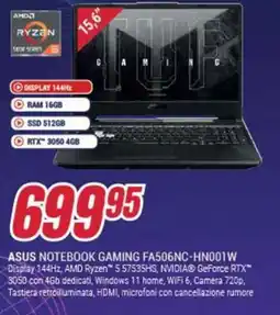 Trony ASUS NOTEBOOK GAMING FA506NC-HN001W offerta