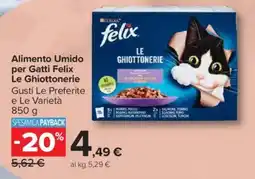 Carrefour Market Alimento Umido per Gatti Felix Le Ghiottonerie offerta