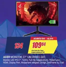 Trony ACER MONITOR 27" UM.HVOEE.G01 offerta