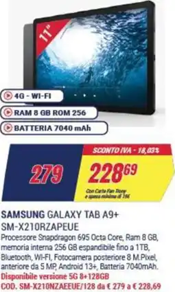 Trony SAMSUNG GALAXY TAB A9+ SM-X210RZAPEUE offerta