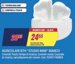 Trony PURO AURICOLARI BTH "STUDIO MINI” BIANCO offerta