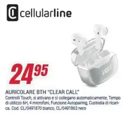 Trony cellularline AURICOLARE BTH “CLEAR CALL" offerta