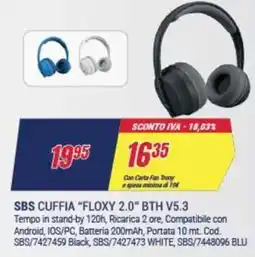 Trony SBS CUFFIA "FLOXY 2.0" BTH V5.3 offerta