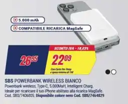 Trony SBS POWERBANK WIRELESS BIANCO offerta