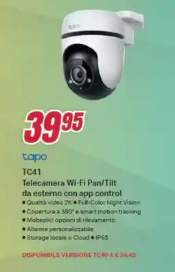 Trony tapo TC41 Telecamera Wi-Fi Pan/Tilt da esterno con app control offerta