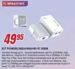 Trony tp-link TL-WPA4221KIT KIT POWERLINEAV600+WI-FI 300M offerta