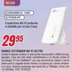 Trony tp-link I tapo RE220 RANGE EXTENDER WI-FI AC750 offerta