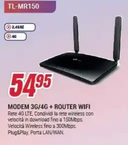 Trony tp-link I tapo TL-MR150 MODEM 3G/4G + ROUTER WIFI offerta
