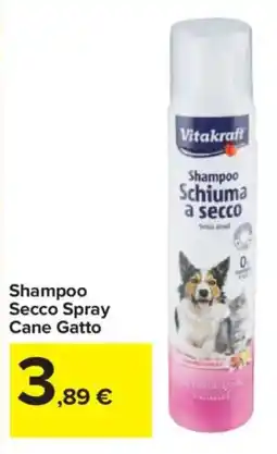 Carrefour Market Shampoo Secco Spray Cane Gatto offerta