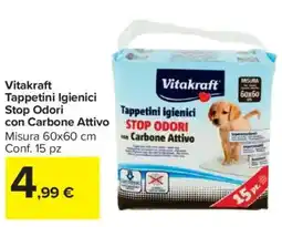 Carrefour Market Vitakraft Tappetini Igienici Stop Odori con Carbone Attivo offerta