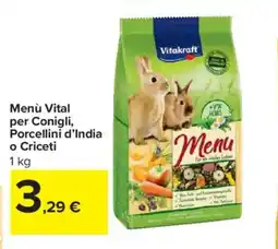 Carrefour Market Menù Vital per Conigli, Porcellini d'India o Criceti offerta
