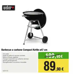 Handy fai da te weber Barbecue a carbone Compact Kettle ø47 cm offerta