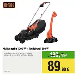 Handy fai da te BLACK+ DECKER Kit Rasaerba 1000 W + Tagliabordi 250 W offerta