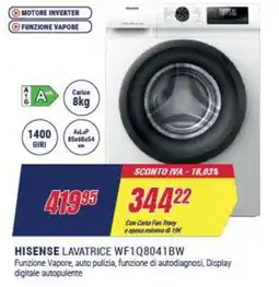 Trony HISENSE LAVATRICE WF1Q8041BW offerta