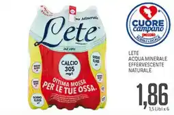 Supermercati Piccolo Lete acqua minerale effervescente naturale offerta
