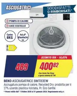 Trony BEKO Asciugatrice BMT83EW offerta