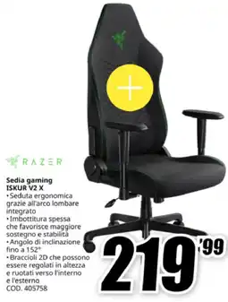 MediaWorld RAZER Sedia gaming ISKUR V2 X offerta