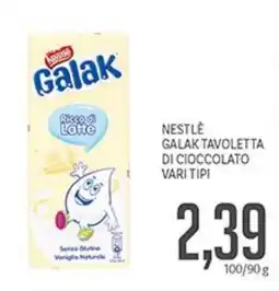 Supermercati Piccolo Nestlé galak tavoletta di cioccolato offerta