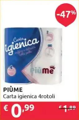 Ipersoap PIÙME Carta igienica 4rotoli offerta