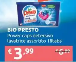 Ipersoap BIO PRESTO Power caps detersivo lavatrice assortito 18tabs offerta