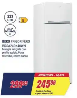 Trony BEKO FRIGORIFERO RDSA240K40WN offerta