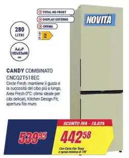 Trony CANDY COMBINATO CNCQ2T518EC offerta