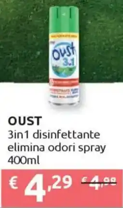 Ipersoap OUST 3in1 disinfettante elimina odori spray offerta