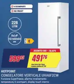 Trony HOTPOINT CONGELATORE VERTICALE UHA6F2CW offerta