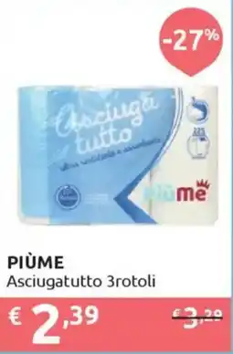 Ipersoap PIÙME Asciugatutto 3rotoli offerta