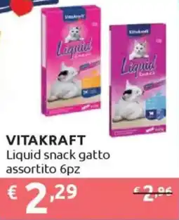 Ipersoap VITAKRAFT Liquid snack gatto assortito 6pz offerta