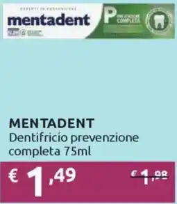 Ipersoap MENTADENT Dentifricio prevenzione completa offerta