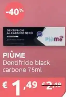 Ipersoap PIÙME Dentifricio black carbone offerta