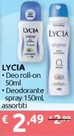 Ipersoap LYCIA Deo roll-on Deodorante spray offerta