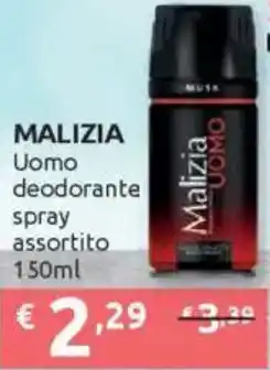 Ipersoap MALIZIA Uomo deodorante spray offerta