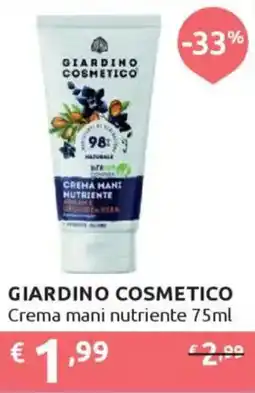 Ipersoap GIARDINO COSMETICO Crema mani nutriente offerta