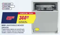 Trony BEKO LAVASTOVIGLIE INCASSO DIN34330 offerta