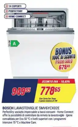 Trony BOSCH LAVASTOVIGLIE SMV6YCX02E offerta