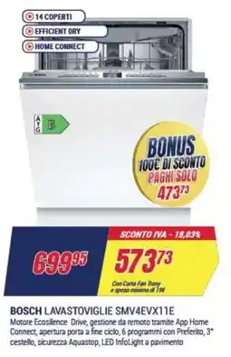 Trony BOSCH LAVASTOVIGLIE SMV4EVX11E offerta