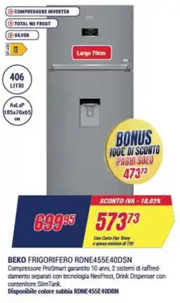 Trony BEKO FRIGORIFERO RDNE455E40DSN offerta