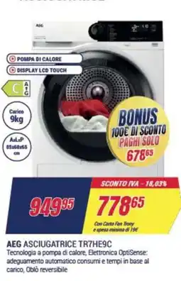 Trony AEG ASCIUGATRICE TR7HE9C offerta
