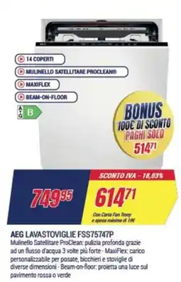 Trony AEG LAVASTOVIGLIE FSS75747P offerta