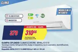 Trony OLIMPIA SPLENDID CLIMATIZZATORE ARYAL/S1E10 offerta