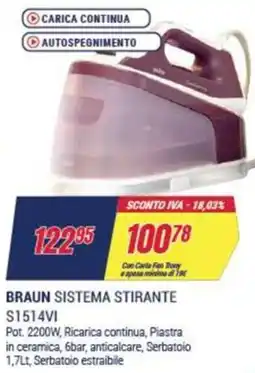 Trony BRAUN SISTEMA STIRANTE S1514VI offerta