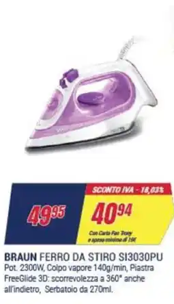 Trony BRAUN FERRO DA STIRO SI3030PU offerta